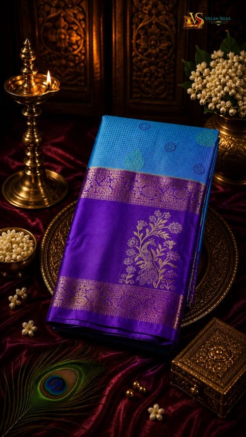 Neela Mayura Silk Saree